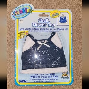 GANZ Webkinz Navy and White Floral Top NEW With Unused Code